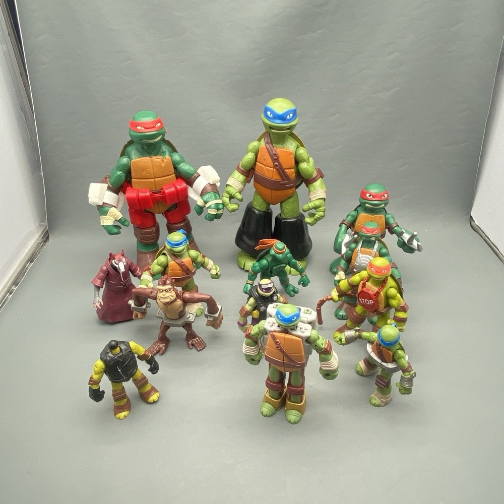 TMNT Action Figures Lot of 13 Playmates Toys Years Vary Leonardo Raphael